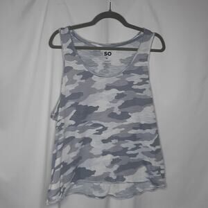SO Tank Top Womens Gray Camo Relaxed Fit XL